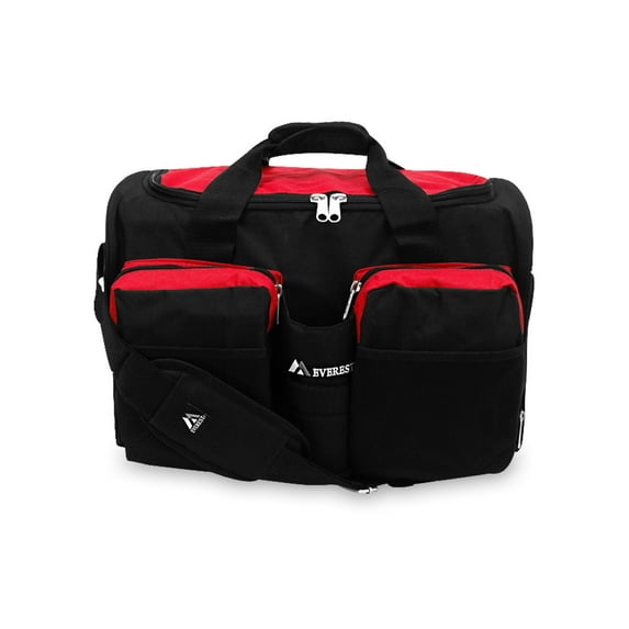 Everest Unisex 20” Sports Duffel Bag with Wet Pocket, Red