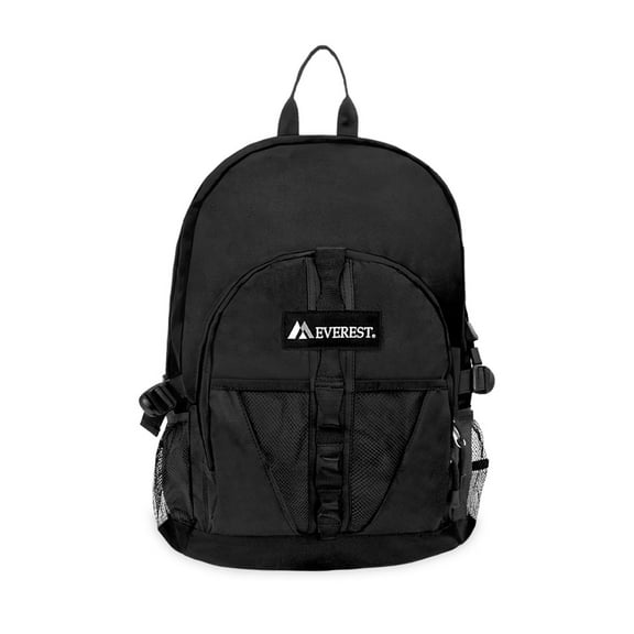 Everest Unisex Backpack with Dual Mesh Pocket 19", Black