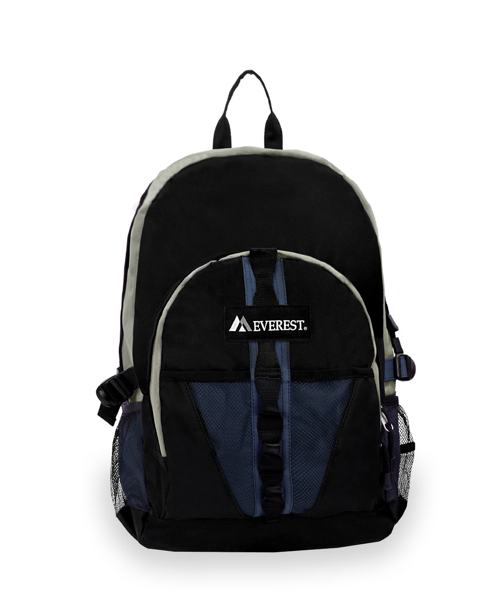 Everest Unisex Backpack with Dual Mesh Pocket 19", Navy Gray Black - image 1 of 4