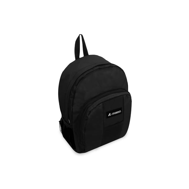 Everest Unisex Backpack with Front and Side Pockets, Black