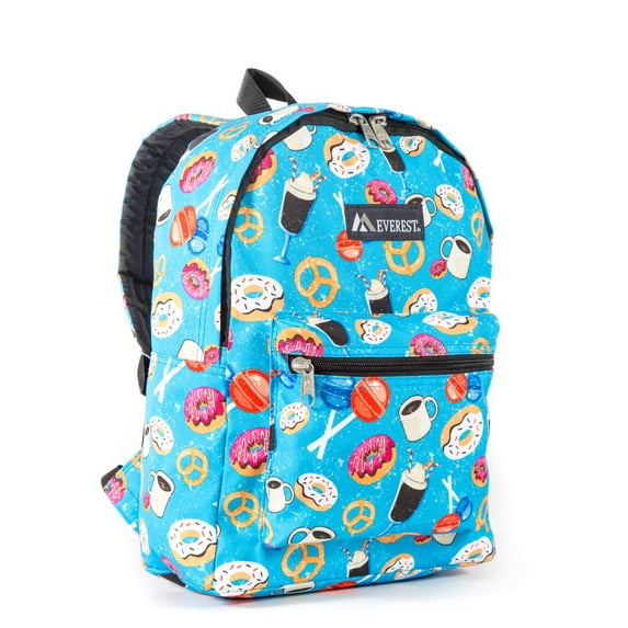 Everest Unisex Basic 15" Backpack, Multi-Color Donuts Pattern
