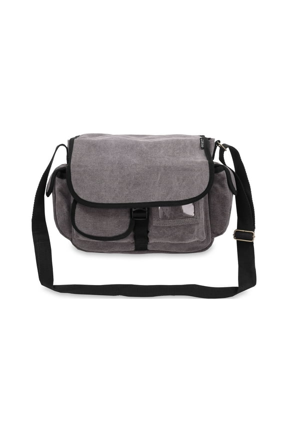 Unisex Canvas Messenger - Small Charcoal