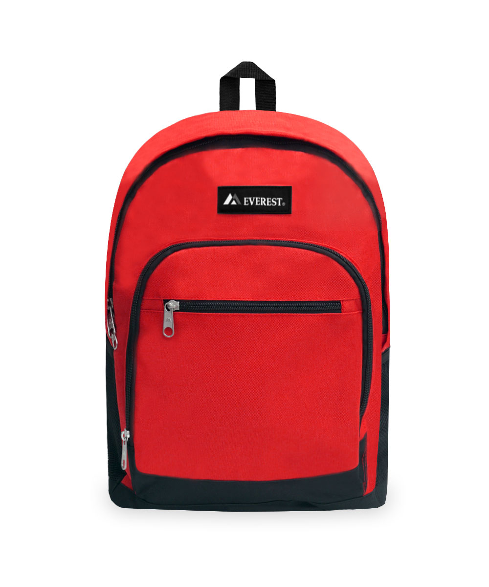 Everest Unisex Casual Backpack with Side Mesh Pocket, Red Black - image 1 of 4