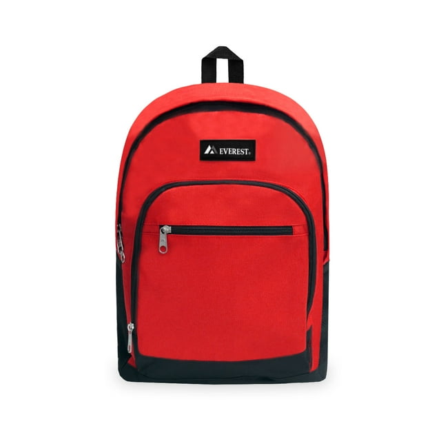 Everest Unisex Casual Backpack with Side Mesh Pocket, Red Black