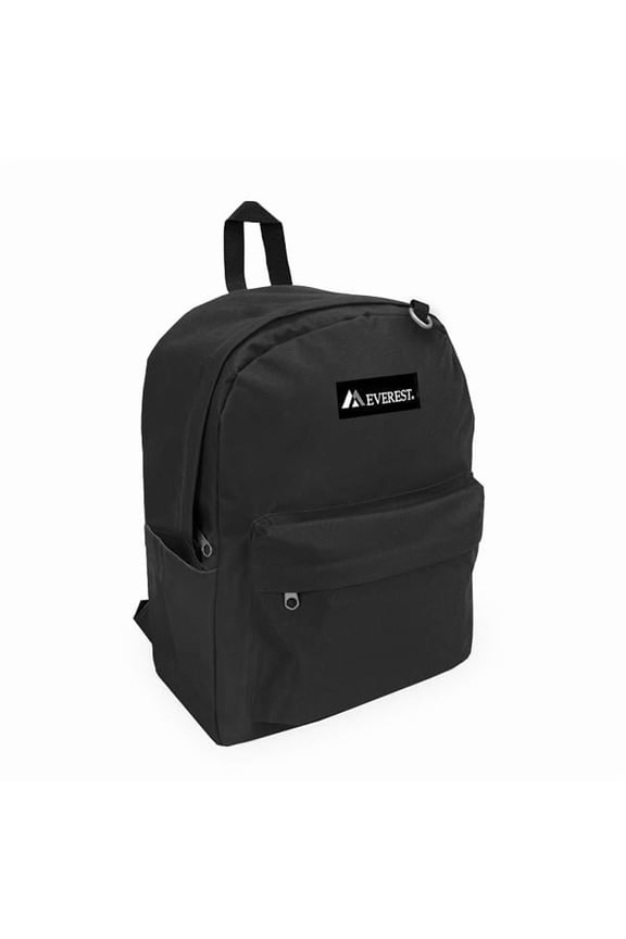 Unisex Classic Laptop Backpack with Side Pocket - Black