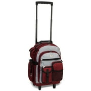 Everest Unisex Deluxe Backpack On Wheels 13.5"x 21"x 12" Burgundy Gray