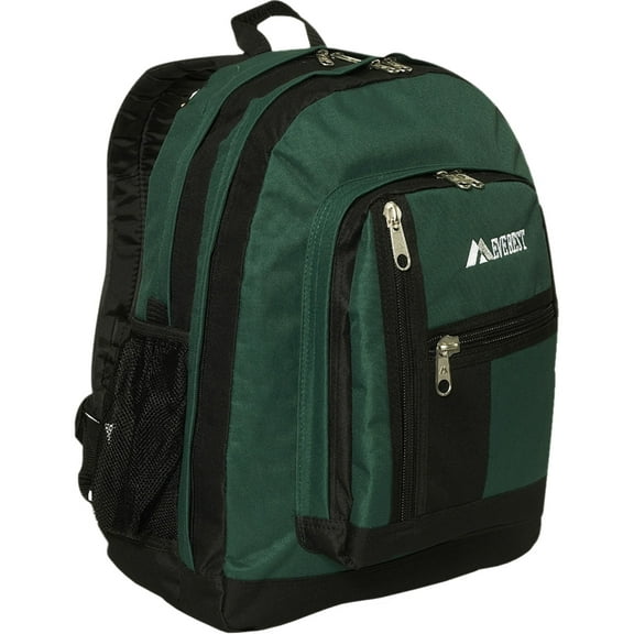 Everest Unisex Double Compartment 18" Backpack, Dark Green
