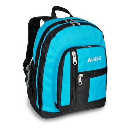Everest Unisex Double Compartment 18" Backpack, Turquoise Black