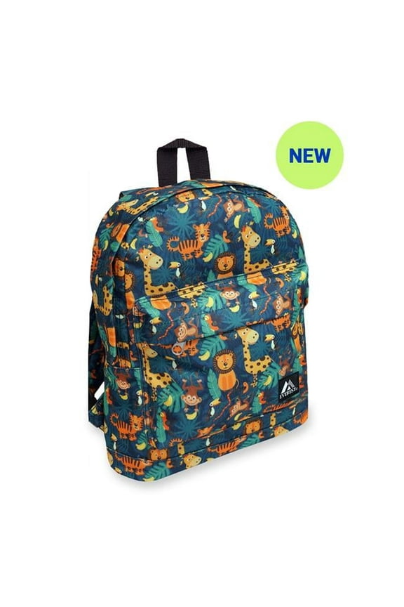 Unisex Junior School Backpack 13", Multi-Color Zoo Animals Pattern