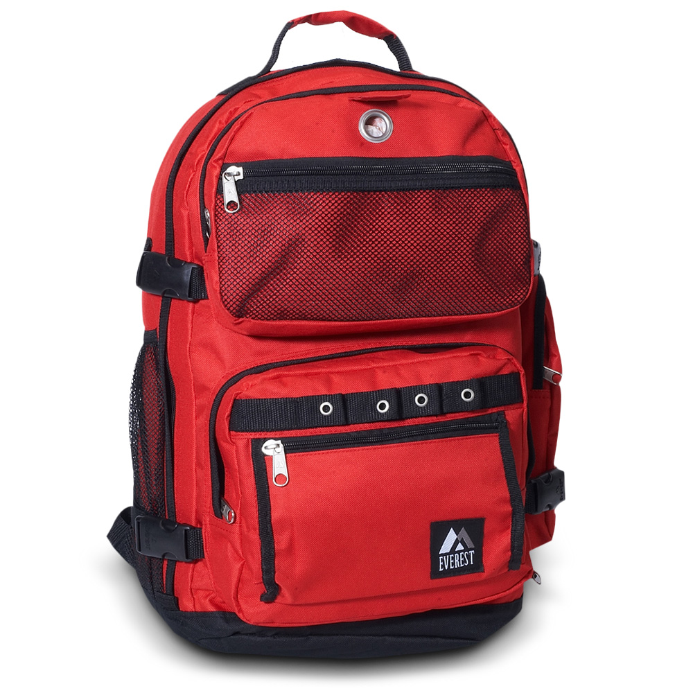 Everest Unisex Oversize Deluxe Backpack Red Black - image 1 of 4