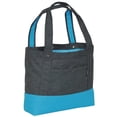 thumbnail image 1 of Everest Unisex Polyester Tablet Tote Handbag, Charcoal & Blue, 1 of 2