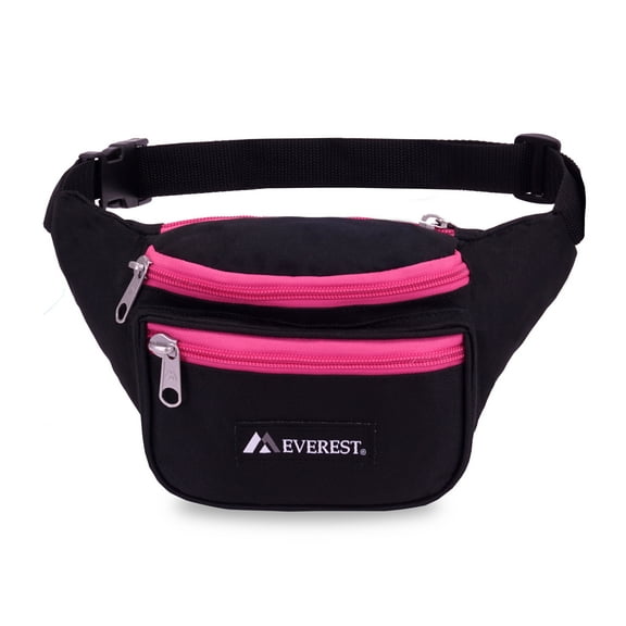 Everest Unisex Signature Waist Fanny Pack, Navy Blue Pink