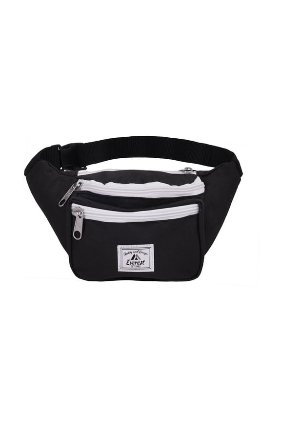 Unisex Signature Waist Fanny Pack Two-Toned Black White