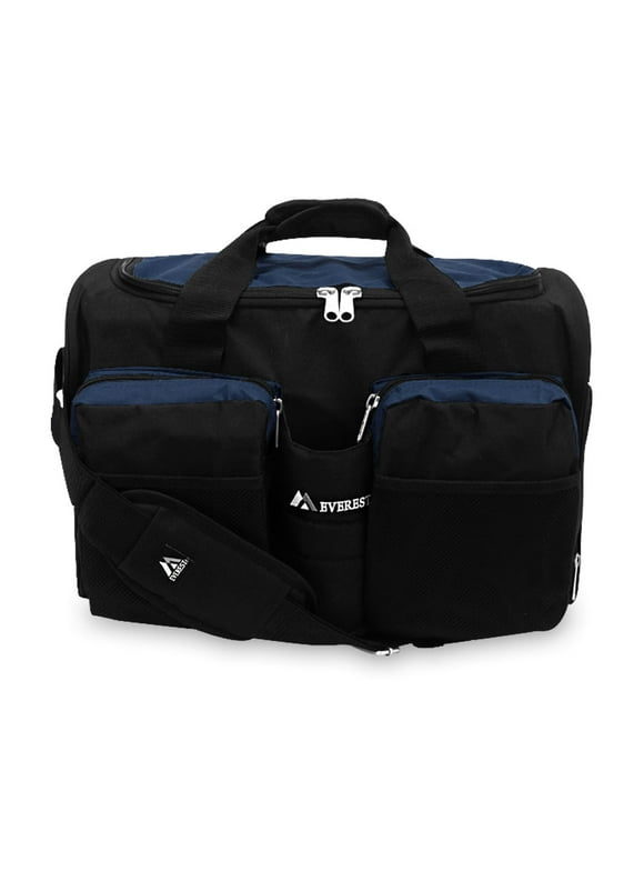 Everest Unisex Sports Duffel Bag with Wet Pocket, Navy Blue