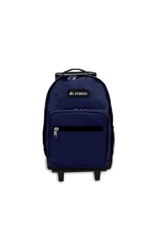 Unisex Wheeled Backpack, Navy Blue Black