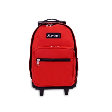 Everest Unisex Wheeled Backpack, Red Black