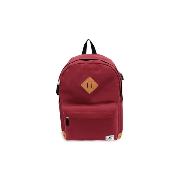 Everest Vintage Laptop 17" Backpack with USB Port, Burgundy