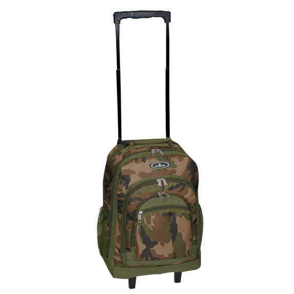 Everest Woodland Camo Wheeled Backpack 18 x 13.5 x 7.5