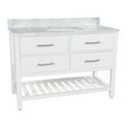 thumbnail image 1 of Everett 48 Inch Oak Console Vanity with Rectangular Undermount Sink - White, 1 of 2
