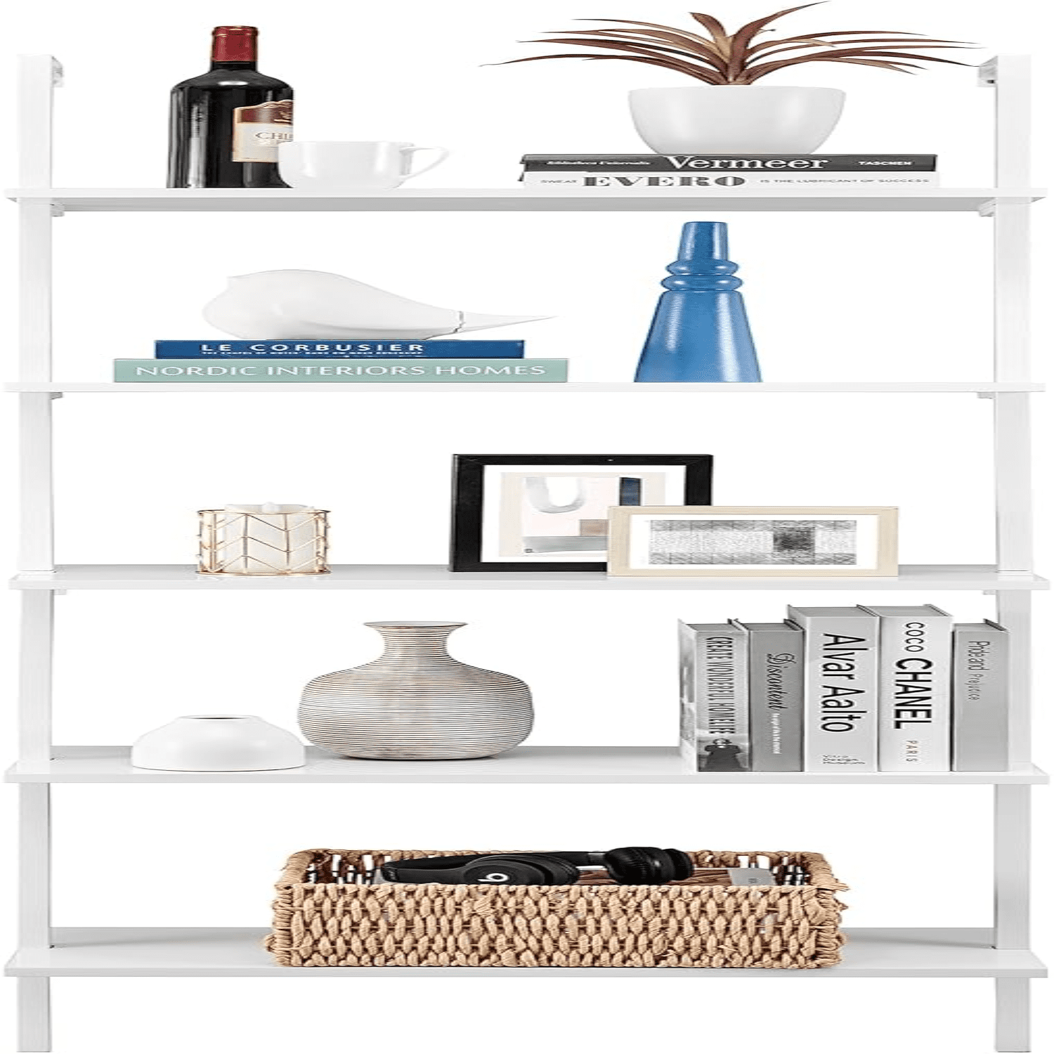 . Everett 5Tier Open Display Stand Wall Mount Modern Metal Frame