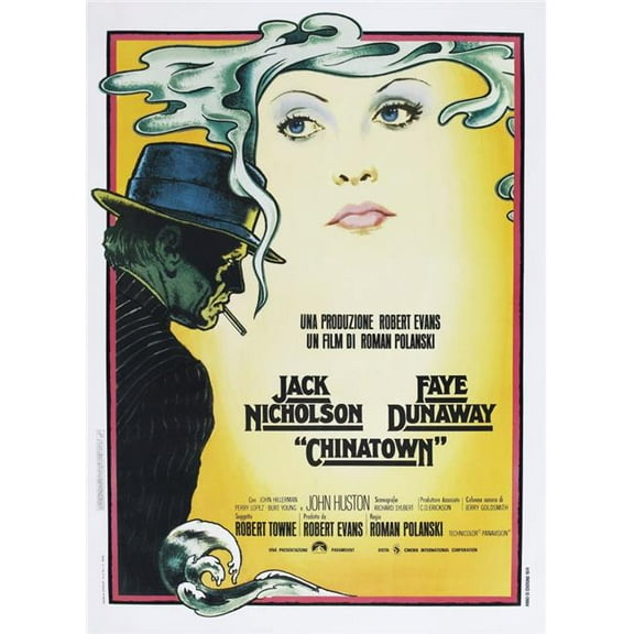 Everett Collection  Chinatown Italian Poster From Left - Jack Nicholson Faye Dunaway 1974 Movie Poster Masterprint