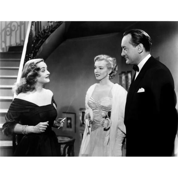 Everett Collection EVCMBDALABEC001H All About Eve Bette Davis Marilyn Monroe George Sanders 1950 Tm & Copyright 20th Century Fox Film All Rights Reserved Photo Print, 14 x 11