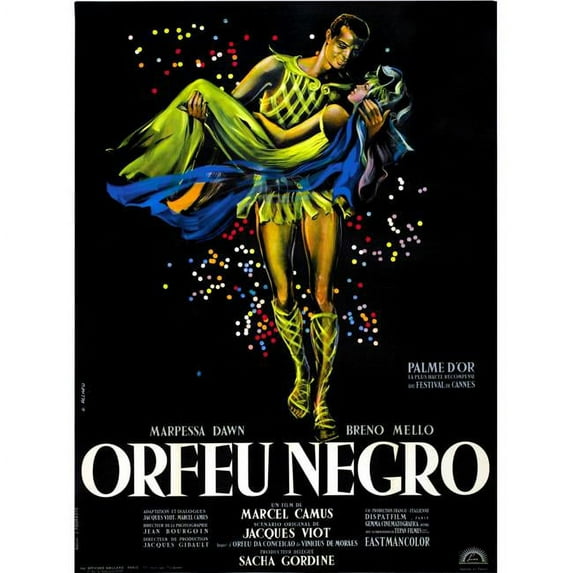 Everett Collection EVCMSDBLOREC004HLARGE Black Orpheus Aka Orfeu Negro French Poster. 1959 Movie Poster Masterprint, 24 x 36 - Large