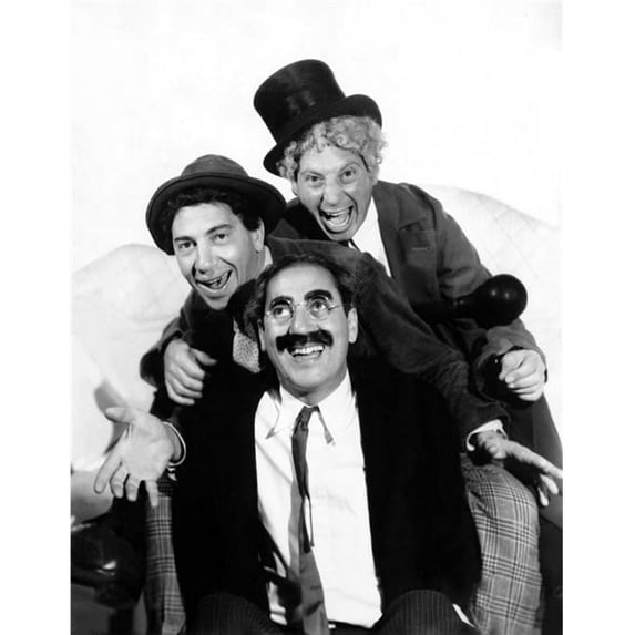 Everett Collection EVCPBDMABREC077HLARGE Marx Brothers The Chico Groucho & Harpo Pose for A Publicity Portrait During Production of A Night At The Opera 1935 Photo Print, 16 x 20 - Large