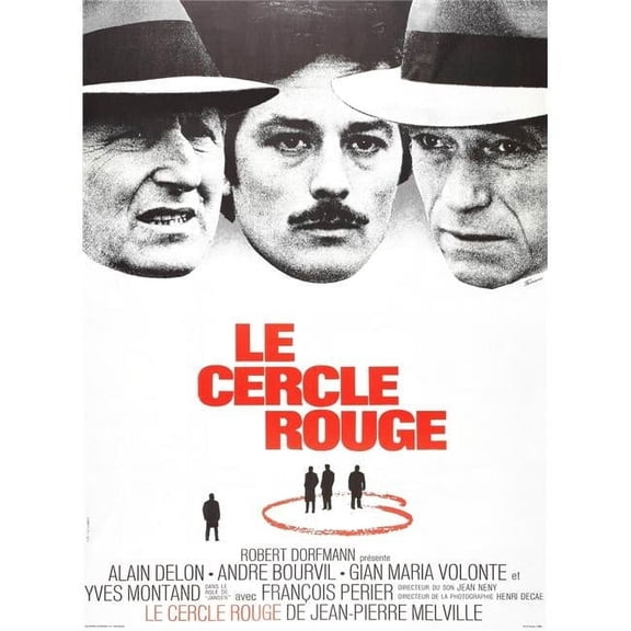 Everett Collection  The Red Circle Aka Le Cercle Rouge From Left - Andre Bourvil Alain Delon Yves Montand 1970 Movie Poster Masterprint - 24 x 36 - Large