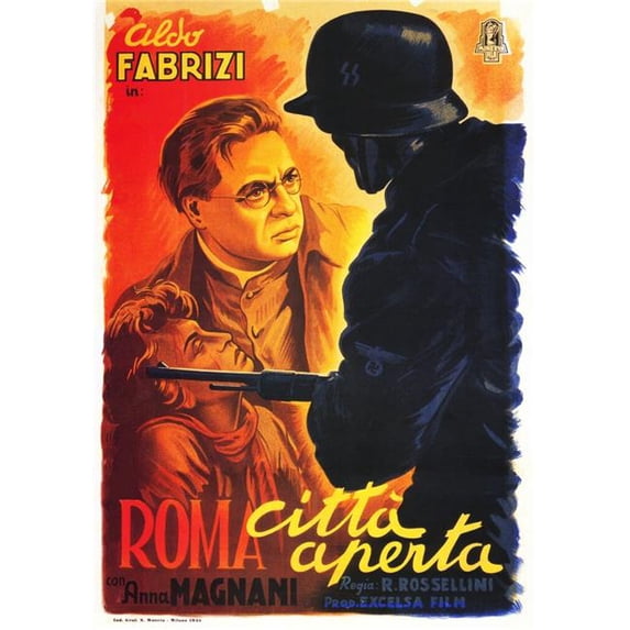 Everett Collection Rome Open City Aka Open City Aka Roma Citta Aperta Italian Poster Art From Left - Anna Magnani Aldo Fabrizi 1946 Movie Poster Masterprint - 24 x 36 - Large