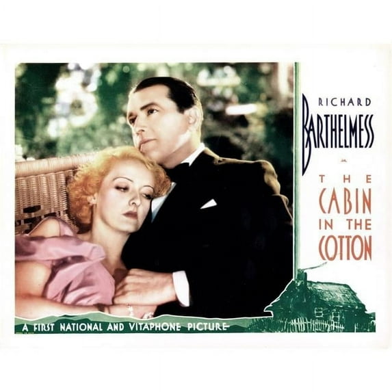 Everett Collection The Cabin In The Cotton Lobbycard From Left - Bette Davis Richard Barthelmess 1932 Movie Poster Masterprint