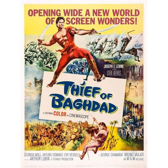 Everett Collection  The Thief of Baghdad Aka Il Ladro Di Bagdad US Poster Steve Reeves Top 1961 Movie Poster Masterprint