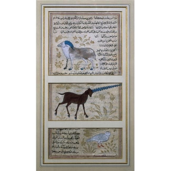 Everett Collection The Three Symbolic Animals of Alchemy. Islamic Art. Miniature Painting. France. Paris. National Library. Aisa & Everett Collection, 96018 Poster Print, 18 x 24