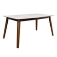 thumbnail image 1 of Everett Faux Marble Top Dining Table Natural Walnut and White, 1 of 2