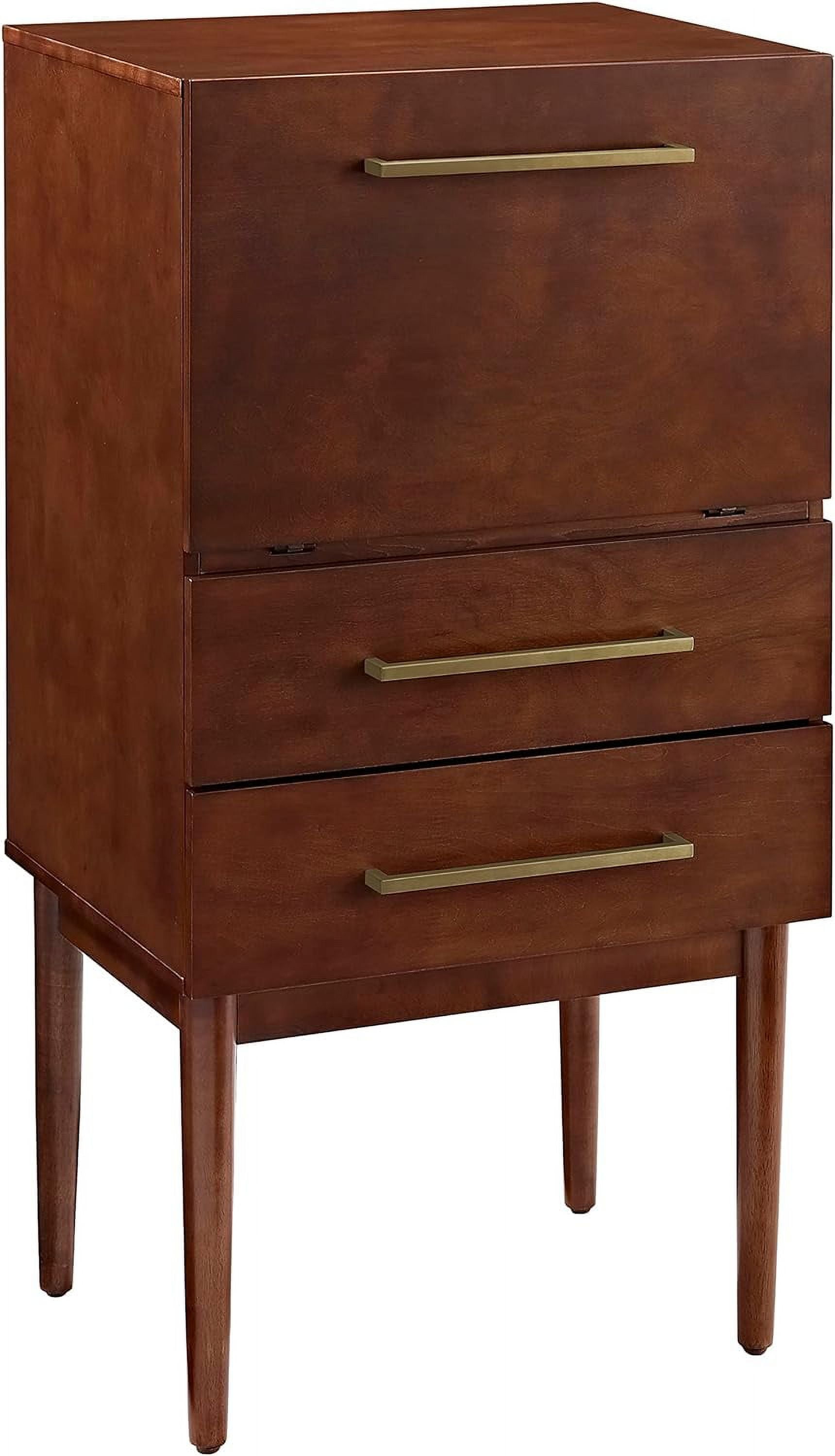 Vintage Mahogany Mid-Century Modern Bar Cabinet with Drawers