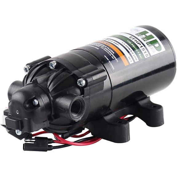 Everflo 12V On-Demand High Pressure Diaphragm Pump - 1.5GPM, 150 PSI Max, NPT Ports