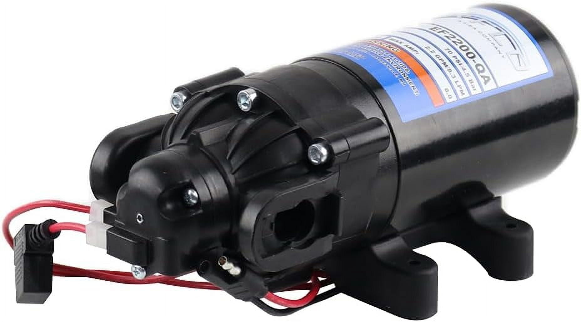 Replacement Diaphragm Pump For Everflo EF1100-QA – 12V, 40 PSI, 1.1 GPM With Quick-Access Ports