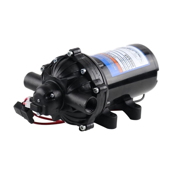 Everflo EF5500-Box 5.5GPM 12V Diaphragm Pump-1/2 FNPT Connection, 5.5 GPM, Black CA3