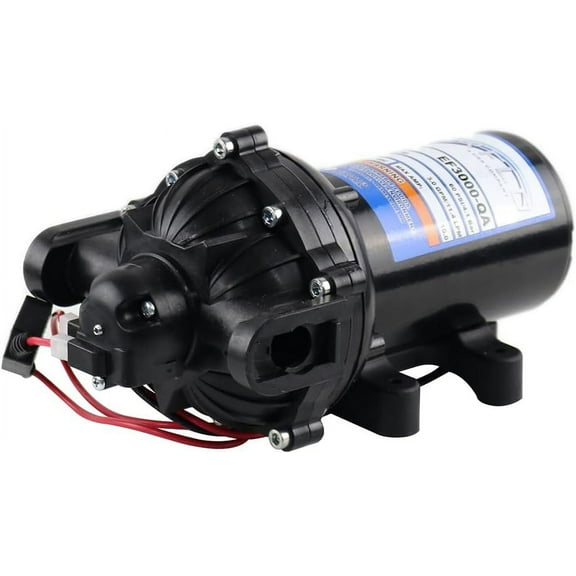 Everflo 12V On-Demand Diaphragm Pump - 3.0GPM, 60 PSI, Quick Attach Ports