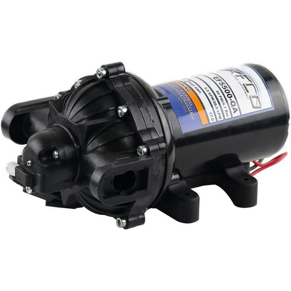 Everflo 12V On-Demand Diaphragm Pump - 5.5GPM, 60 PSI, Quick Attach Ports