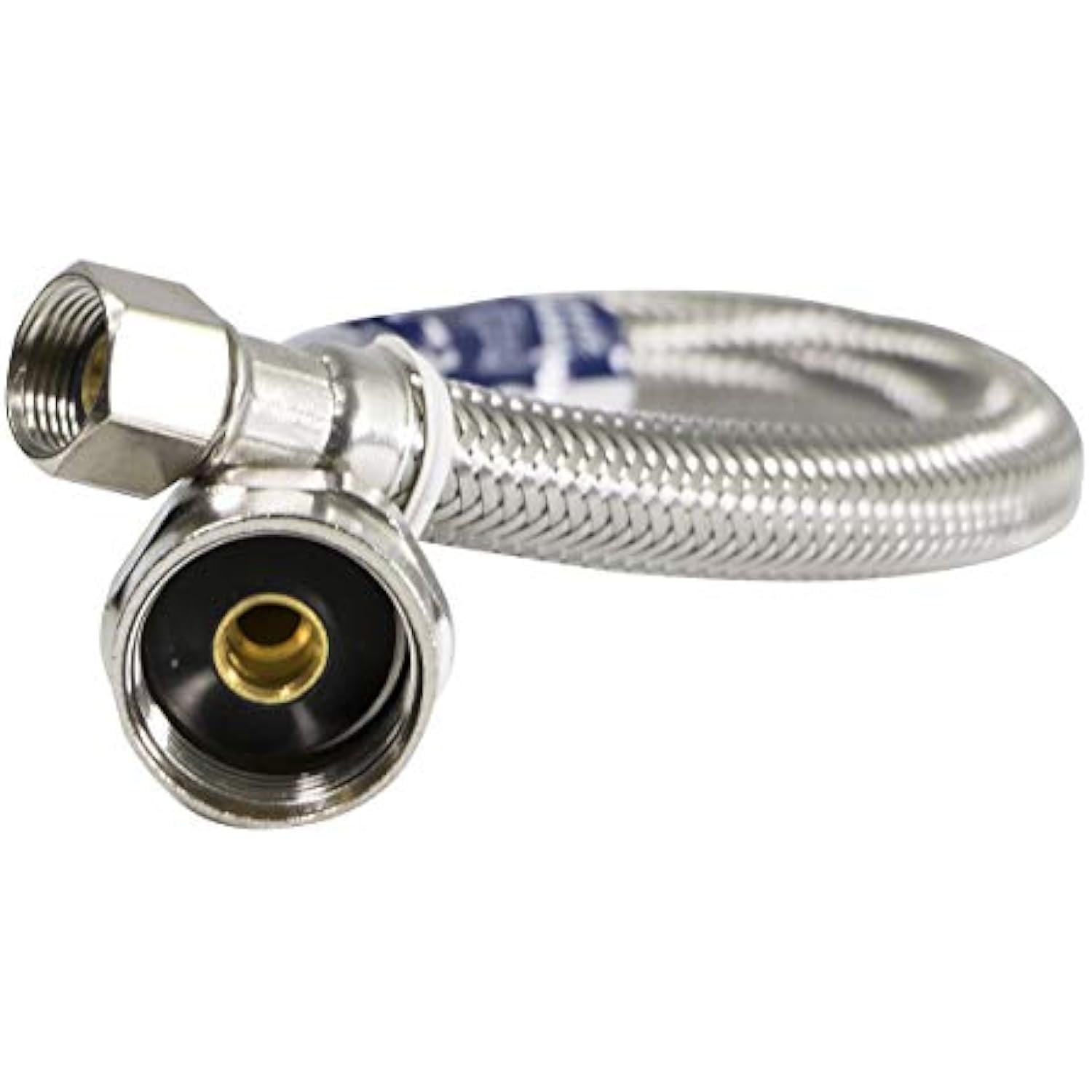 Everflow Supplies 2666-NL Lead Free Stainless Steel Braided Ice Maker Supply Line with Two 1/4 Fittings on Both Ends, 72