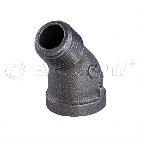 Everflow Supplies BMSF0100 1 45 Degree Street Malleable Iron Fitting for High Pressures with Black Finish