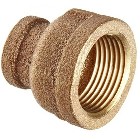 Everflow BRRC0340-NL 3/4 x 1/4 Inch Lead Free Brass Reducing Coupling with Female National Pipe Taper Threaded Ends, Brass Construction, Higher Corrosion Resistance, Economical & Easy to Install