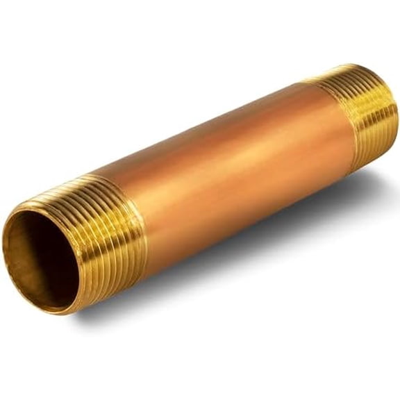 Everflow Supplies NPBR2060 6" Long Brass Nipple Pipe Fitting with 2" Nominal Diameter and NPT Ends$$Plumbing & HVAC