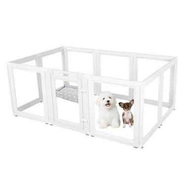 Visual Reference: Clear Acrylic Plastic Dog Playpen Indoor For Puppy Cat Rabbit