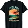 thumbnail image 1 of Everglades Florida National Park Alligator Retro Sunset Graphic Unisex Tee, 1 of 6
