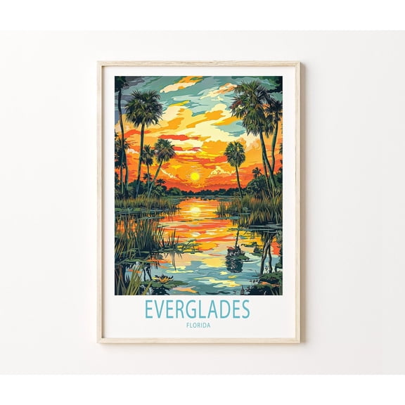 Everglades Florida Sunset National Park Home Decor Unframed Paper Print