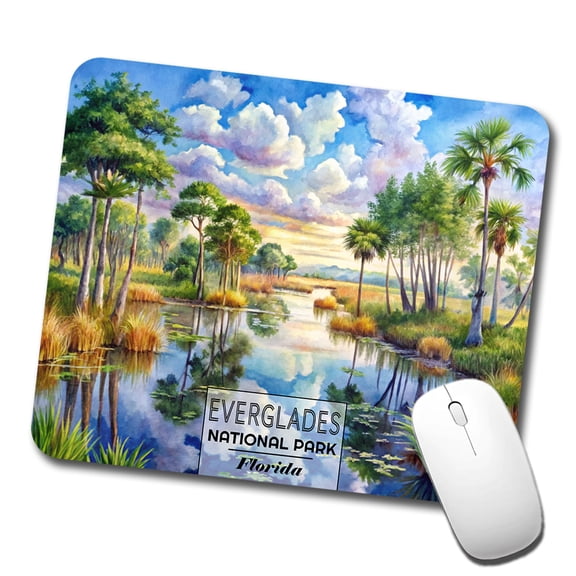 Everglades National Park Florida Watercolor Mouse Pad Low Profile Gaming Mat