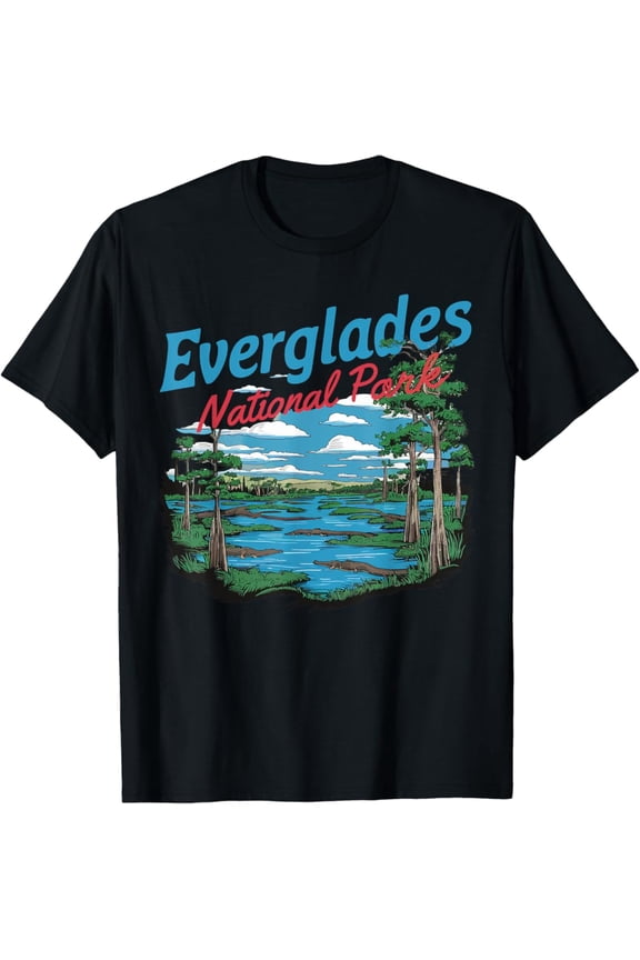 Everglades National Park Illustration Hiking Retro Florida T-Shirt