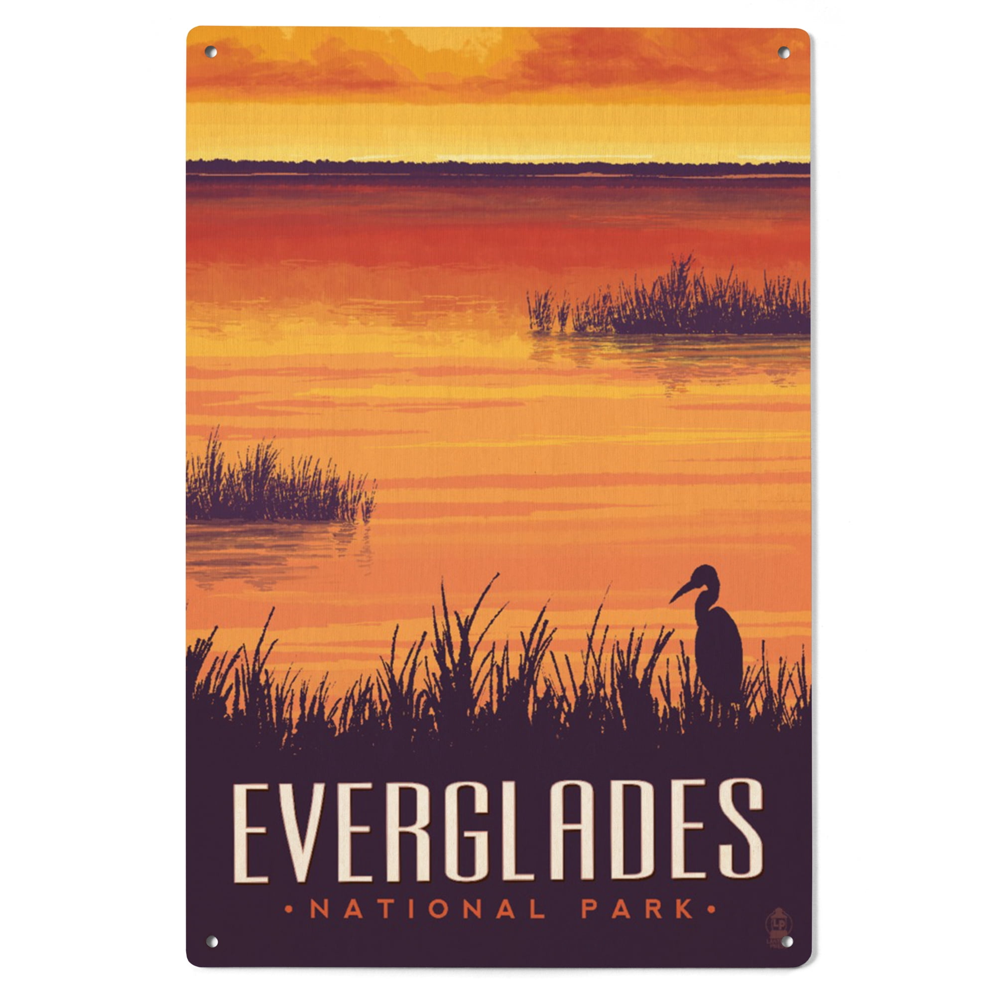 Everglades National Park, Sunset Birch Wood Wall Sign (6x9 Rustic Home ...